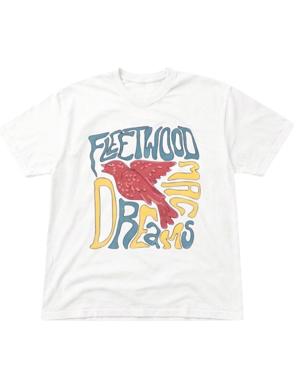 Gildan "Dreams" White Graphic Tee with Red Bird